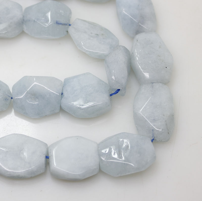 13*15 18mm natural faceted Aquamarine loose beads gem 15.5long