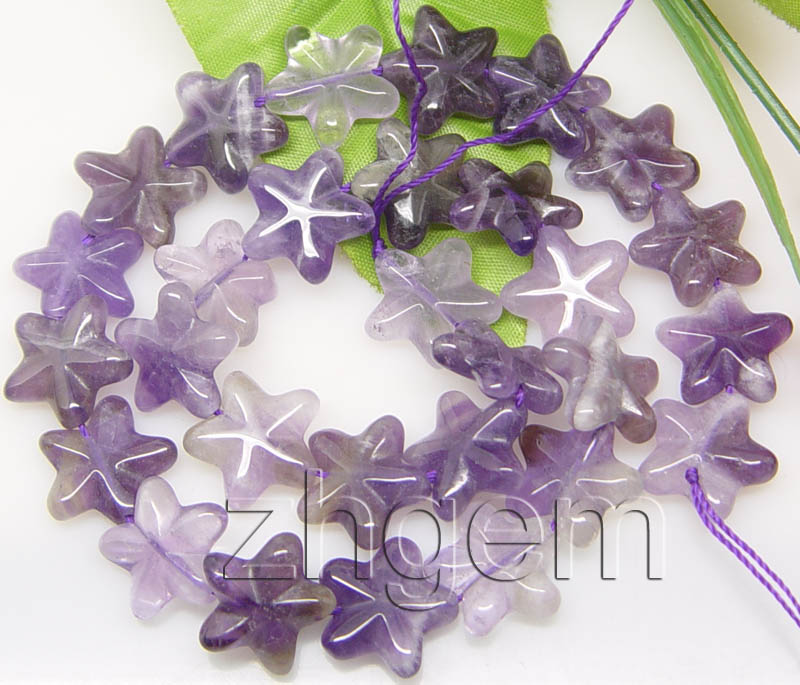 natural star Amethyst Loose beads gem stone 16*16 mm  