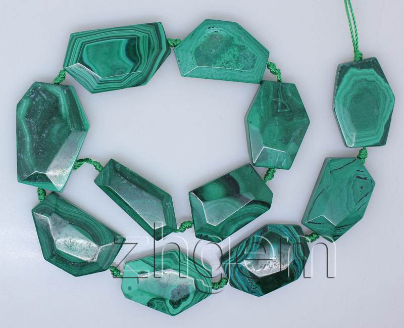 natural Malachite faceted Loose nugget gem 15*30 25*35m  