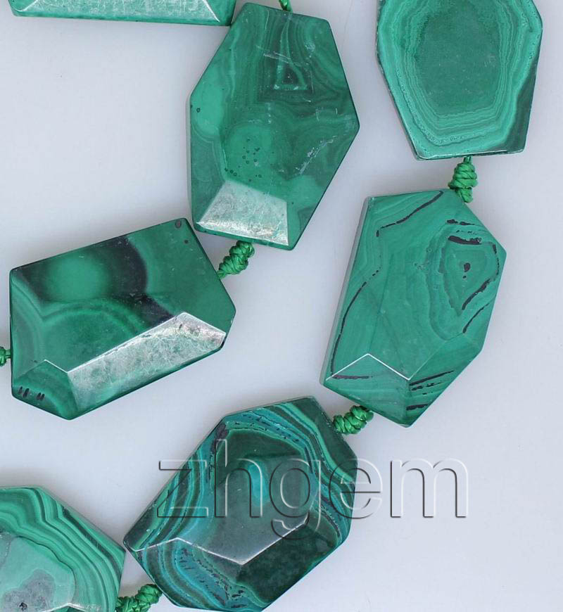 natural Malachite faceted Loose nugget gem 15*30 25*35m  