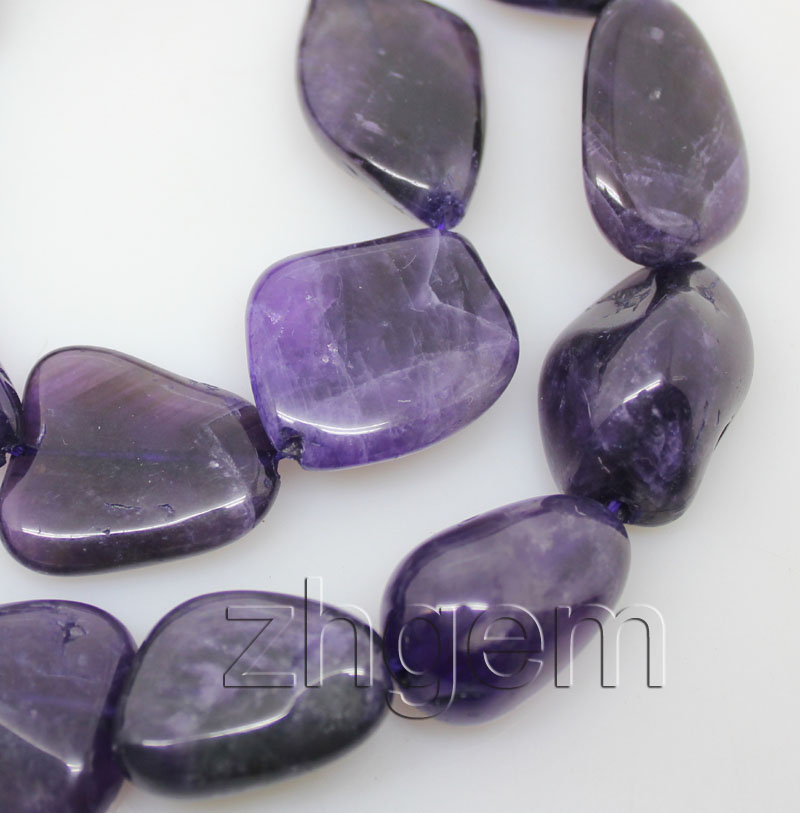 17*21mm natural Amethyst loose beads gem 15.5long  