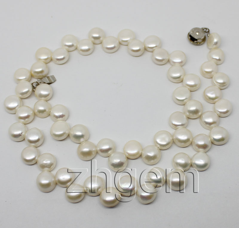 9mm natural white freshwater pearl choker necklace 15  