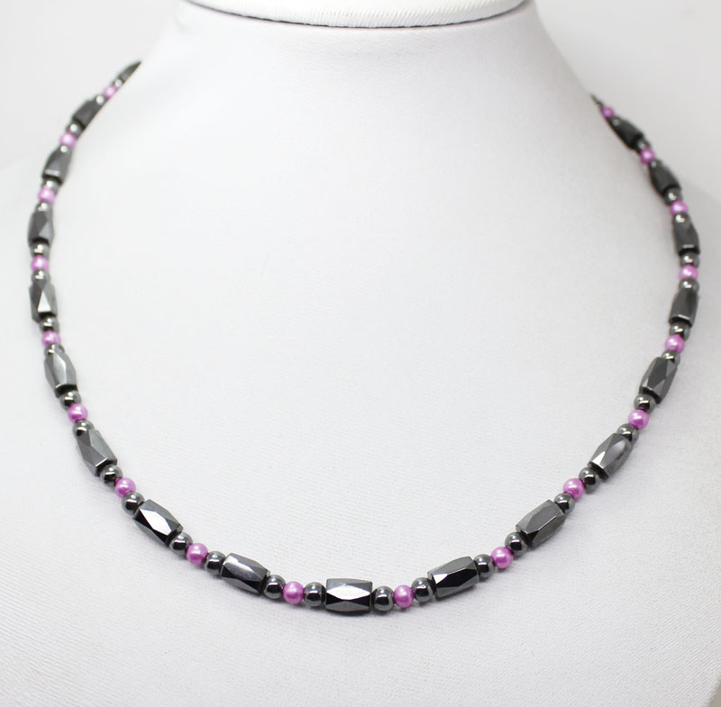 wholesale 4strands magnetite beads necklace Fashion Jewelry 18long 