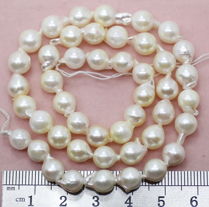 8mm natural white seawater cultured pearl loose beads gem strand 15 
